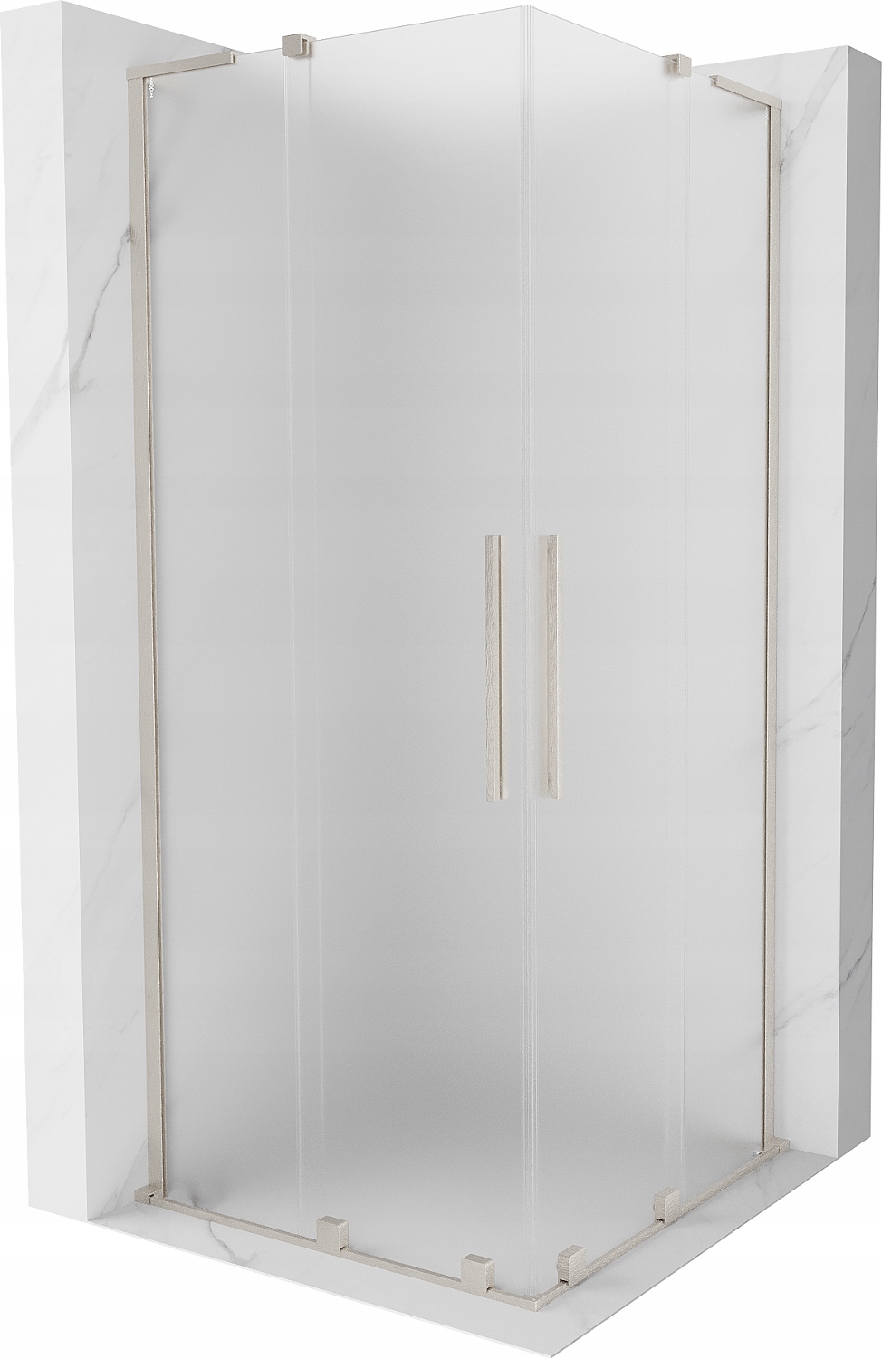 Mexen Velar L Duo 90x90 cm Sprchová kabina, Matné sklo, Nikl