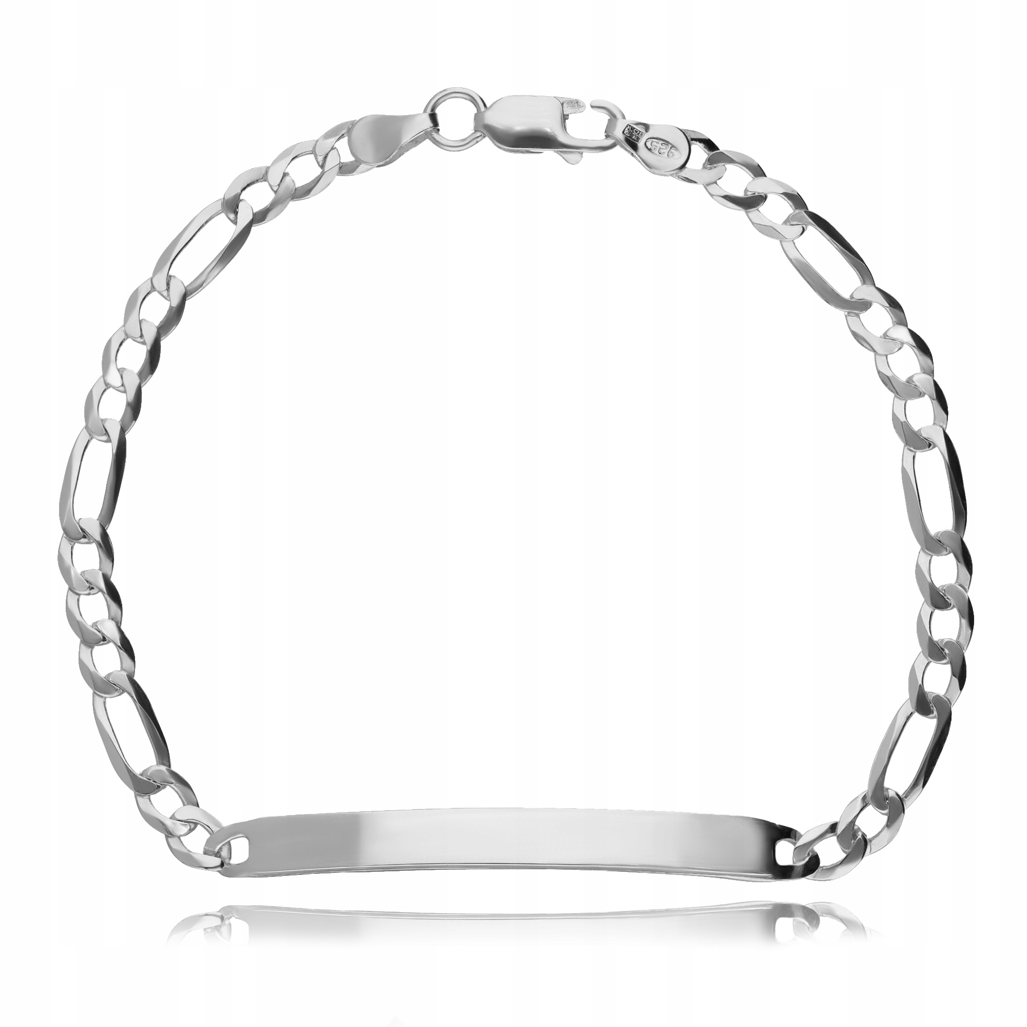 Stříbrný Pánský Náramek Pancíř S Plechem 20 cm