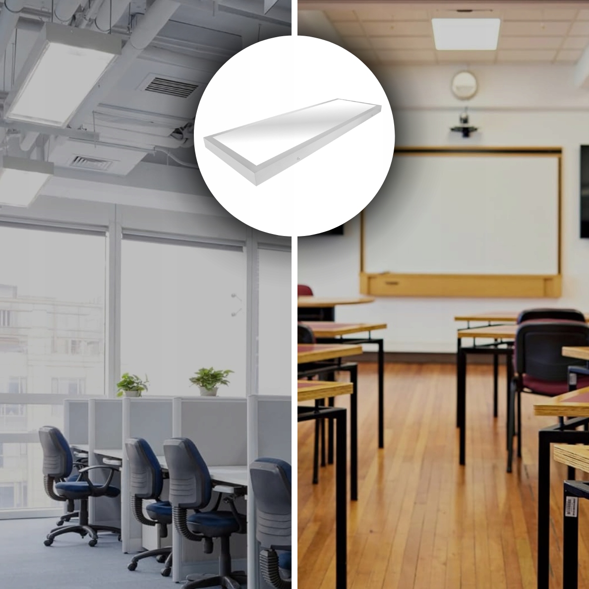 LAMPA PODTYNKOWA PLAFON LED SUFITOWY BIUROWY NA SUFIT 60W 120cm x 30cm Rodzaj gwintu zintegrowane źródło LED