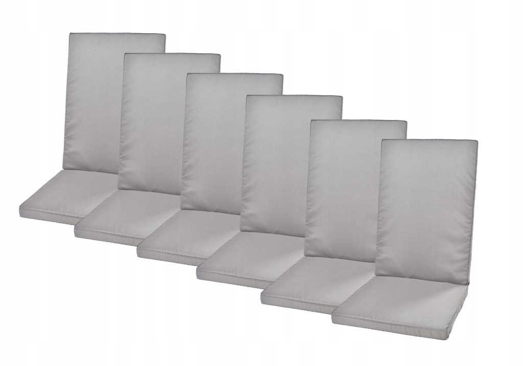 Šedé polštáře pro zahradní židle 6 Ks – voděodolné sedadlo opěradlo