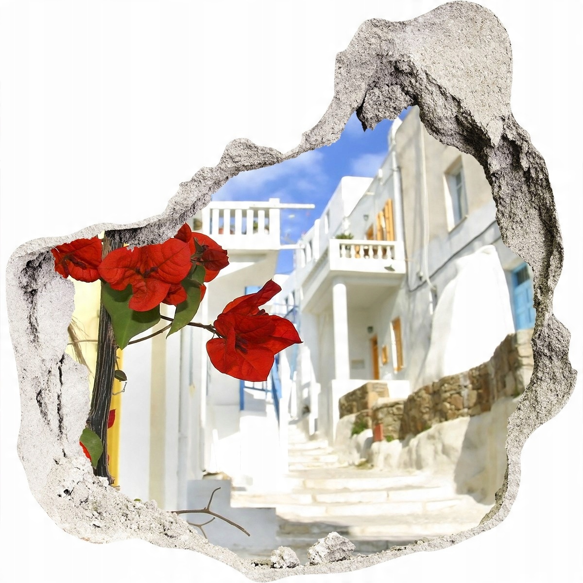 

Fototapeta dziura na ścianę 3d Mykonos Grecja