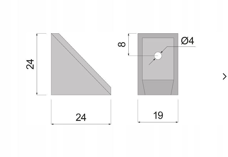 Kątownik KOMANDOREK mały pojedynczy OLCHA 100szt Marka ATM