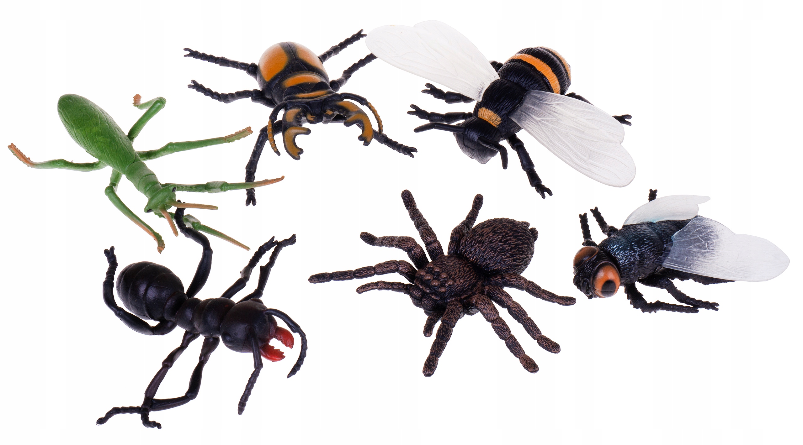 INSEKTY OWADY DUŻY ZESTAW 6 SZT. MODLISZKA PAJĄK MUCHA