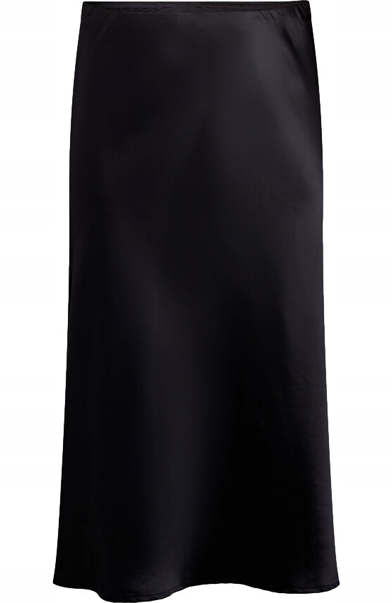 Plus Size Zizzi Saténová Černá Sukně MIDI 441A 60