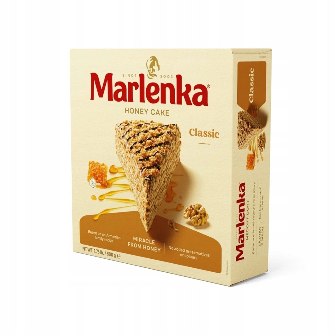 Levně Marlenka Medový dort s vlašskými ořechy 800 g medový dort
