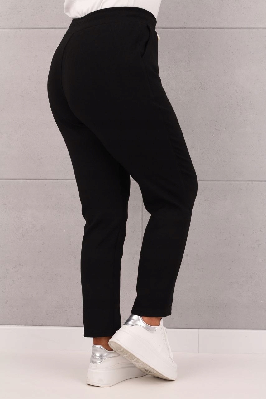 SPODNIE DRESOWE DAMSKIE DUŻE ROZMIARY NA GUMCE ELASTYCZNE Z KIESZENIAMI Rozmiar 42/44