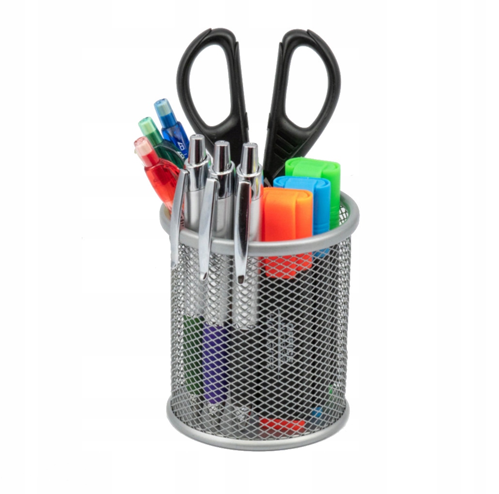 

Pojemnik Długopisy Metalowy Na Biurko Srebrny