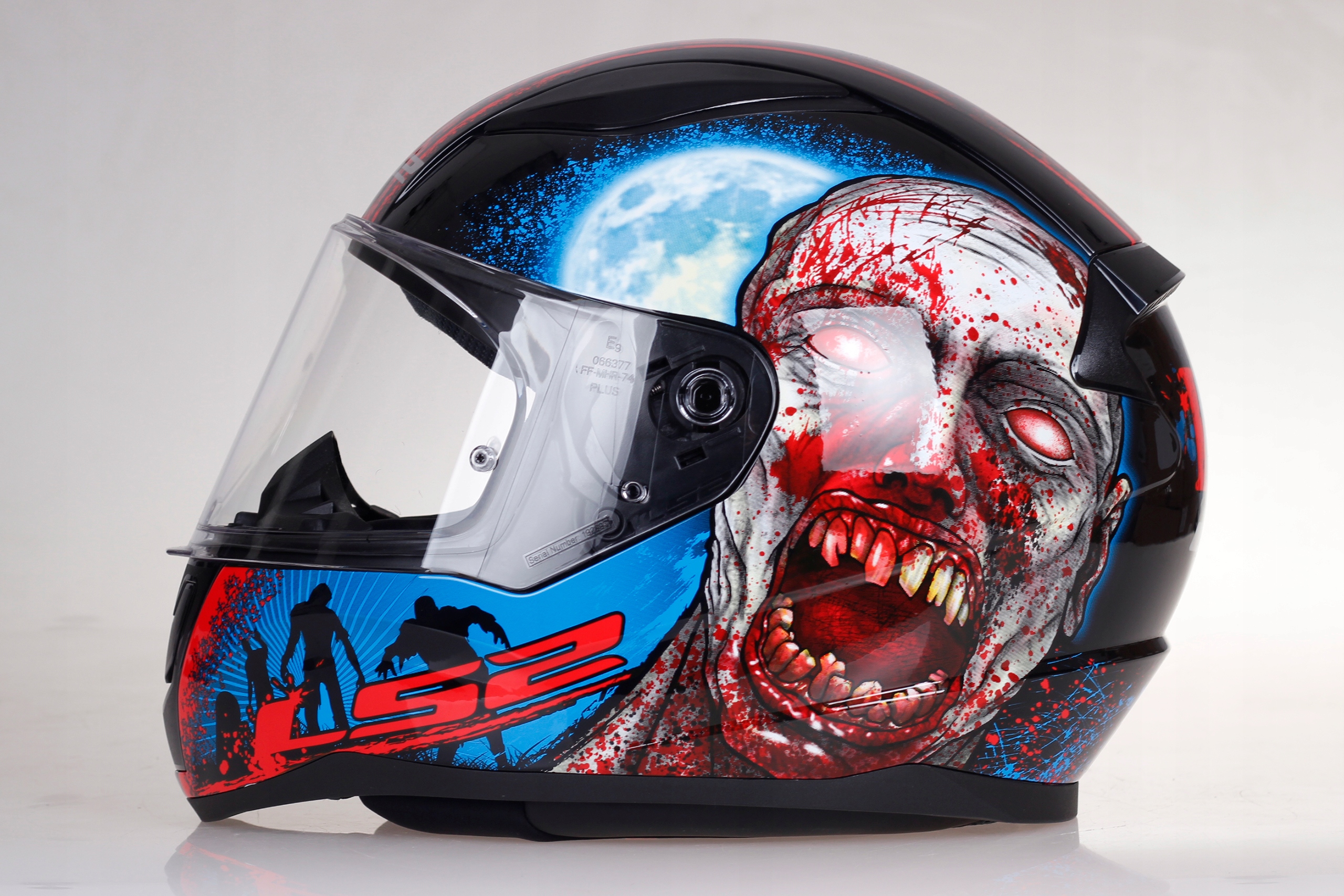 KASK MOTOCYKLOWY LS2 FF353 RAPID II ZOMBIE blue red ECE 22.06 Model FF353 Rapid II