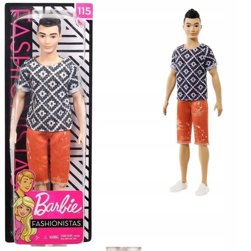 

Barbie Fashionistas Lalka Ken Nr 115 FXL62
