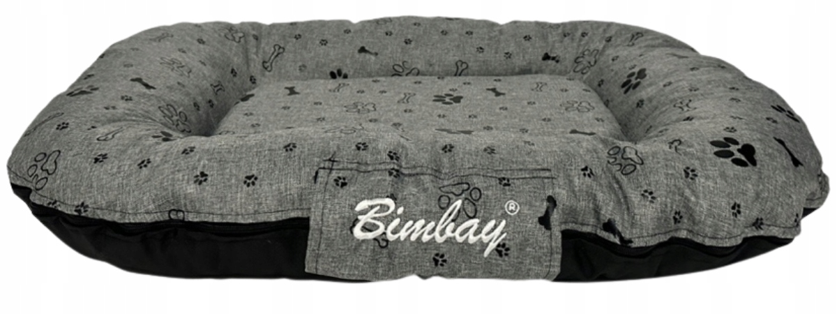 Levně Bimbay Ponton Pelíšek pro psa č. 5 125 x 90 cm šedé s tlapkami