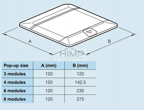 Puszka do blatu podłogi MOSIĄDZ 8 modułów Legrand Liczba gniazdek 6 szt.