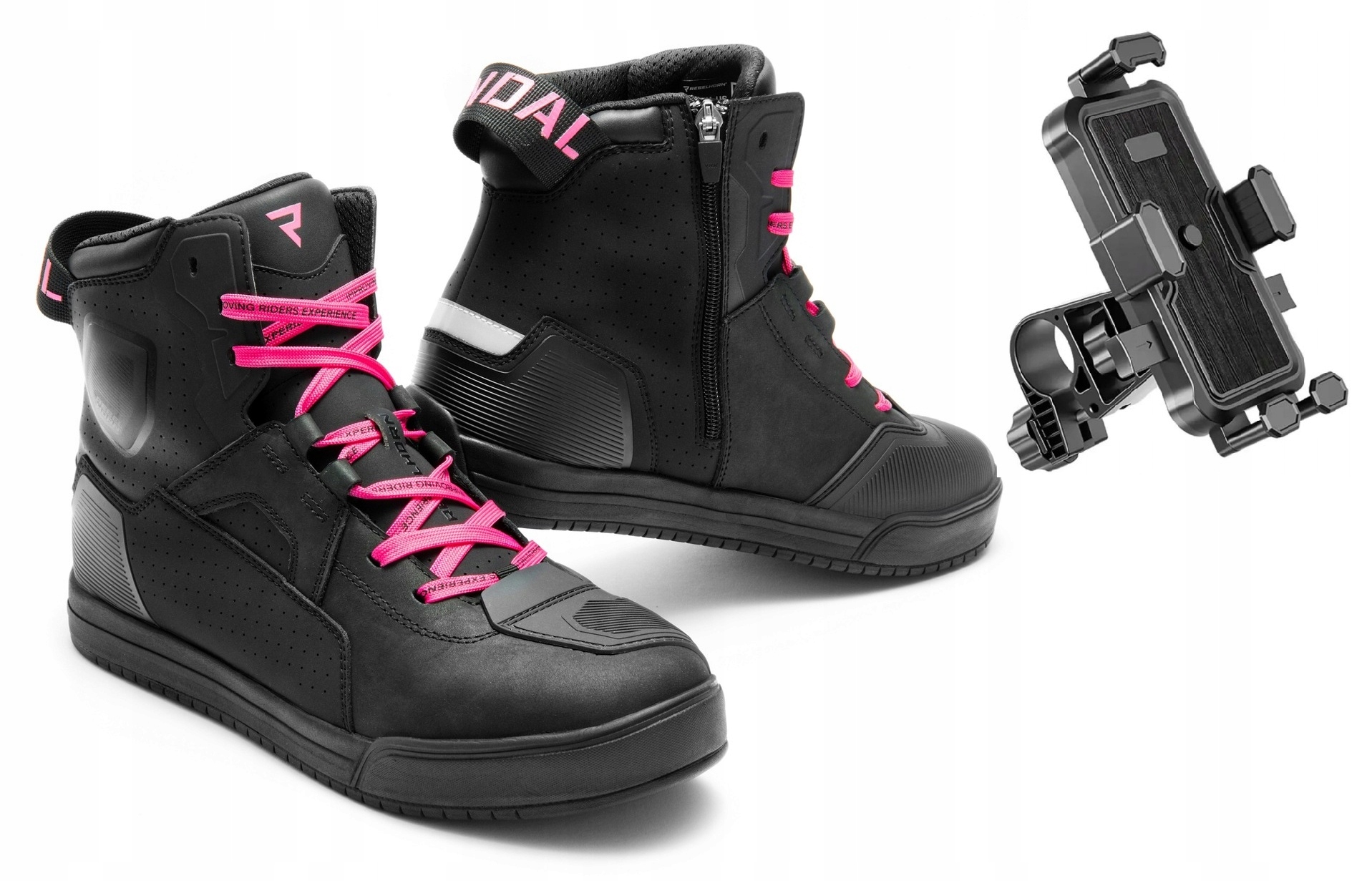 Mestské motocyklové topánky Rebelhorn Vandal II ružové 39 držiak zdarma