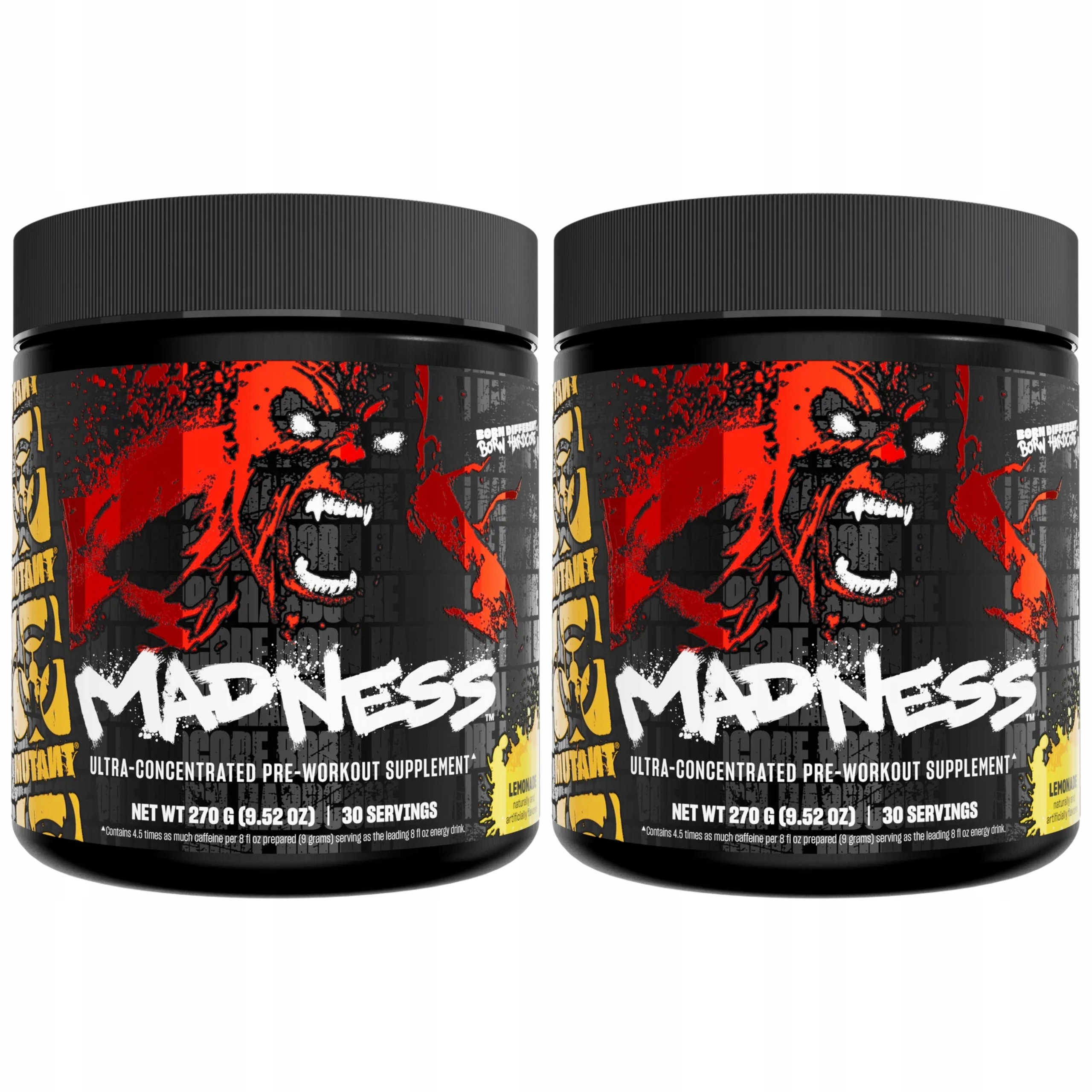 2x Předtréninkovka Energie Síla Čerpadlo Koncentrace Mutant Madness New