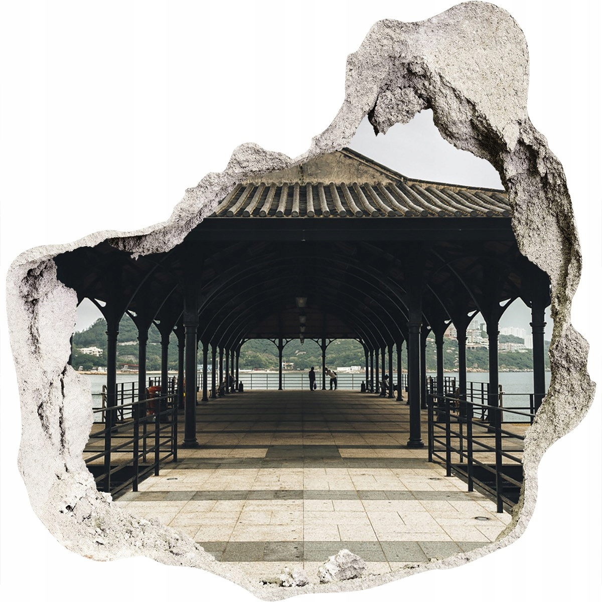 

Fototapeta dziura na ścianę 3d Molo w Hongkongu