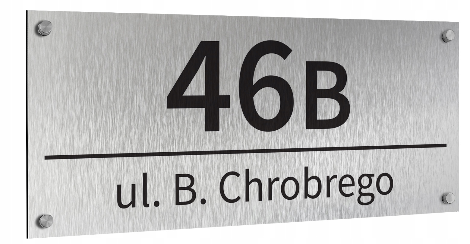 Numer domu tabliczka adresowa 45x20 cm ALUMINIUM Szerokość produktu 45 cm