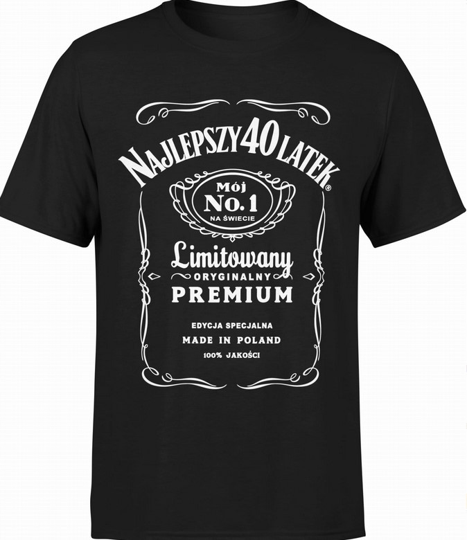 KOSZULKA MĘSKA NAJLEPSZY 40 LATEK URODZINY 40STKA - 3XL