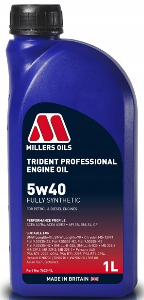 Millers Oils Trident 5W40 1L Professional 7625