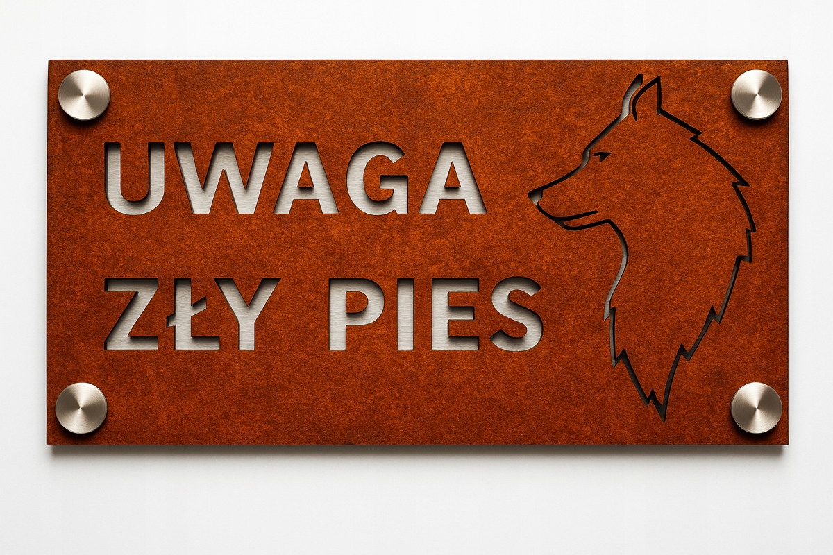 Tabulka Znak Pozor Zlý Pes Ocel Corten 1,5MM!