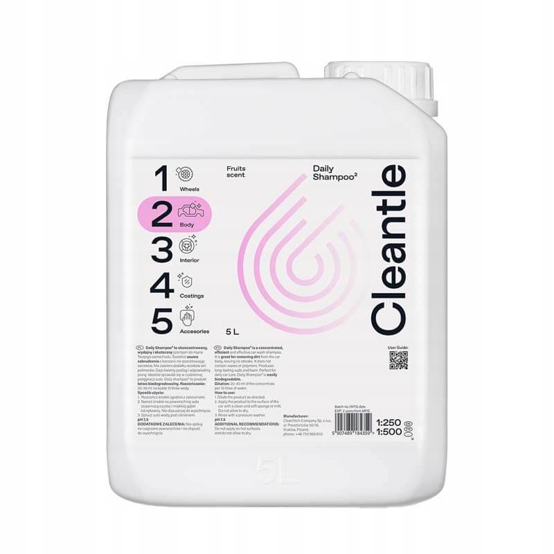 

Cleantle Daily Shampoo 2 Szampon do samochodu 5L