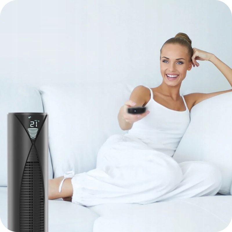 WENTYLATOR KOLUMNOWY WIATRAK STOJĄCY PODŁOGOWY + JONIZACJA CICHY Z PILOTEM Marka Revento