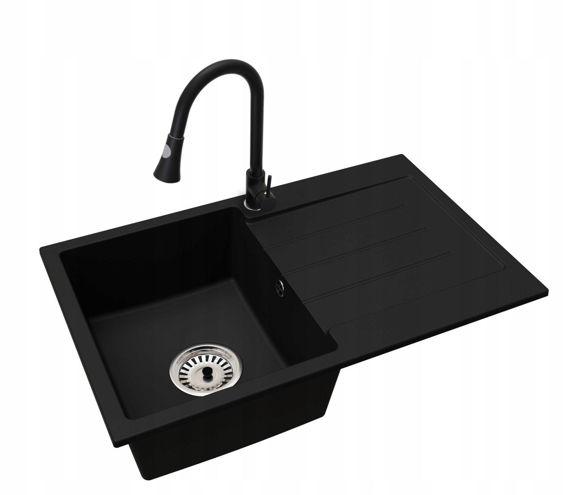 Kuchyňský granitový dřez Jednokomorový Velký s odkapávačem Baterie