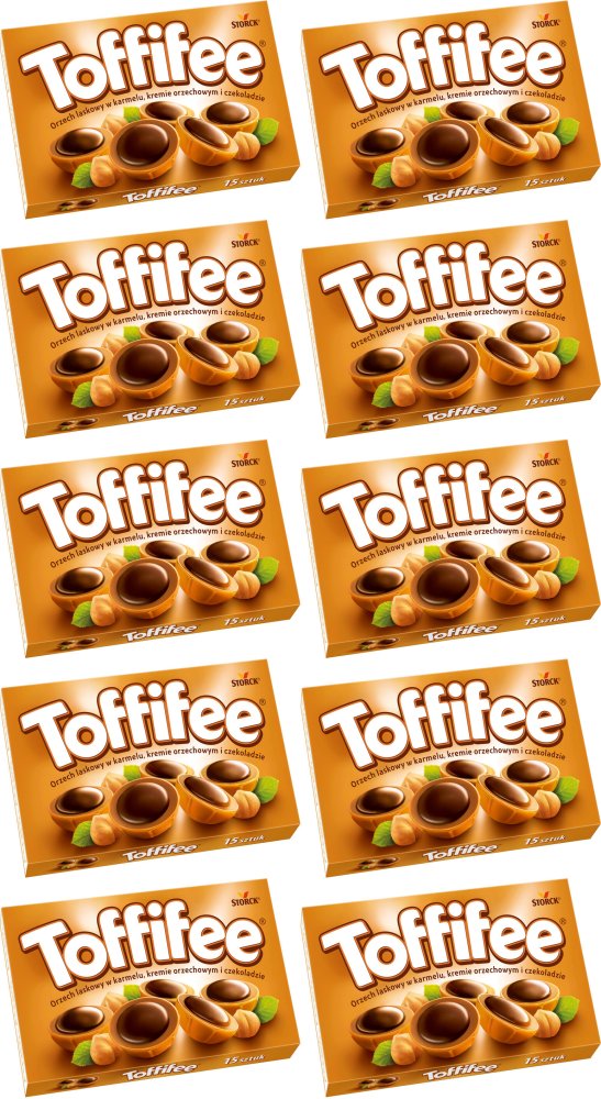 Czekoladki Toffifee Storck bombonierka orzechy laskowe w karmelu 125g x 10