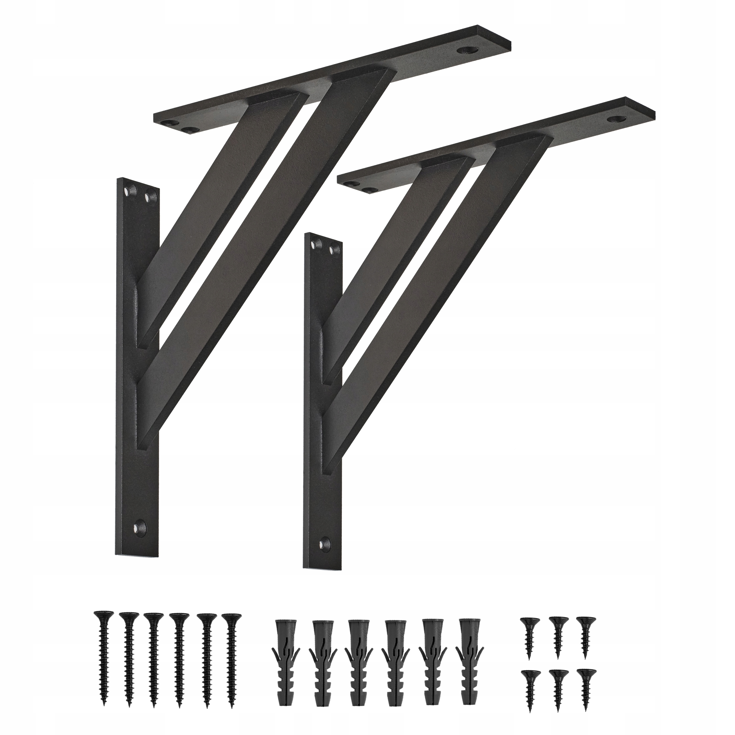 2 ks Fest Konzole Na Polici Podpěra Pod Polici Držák Loft Černá 240 mm