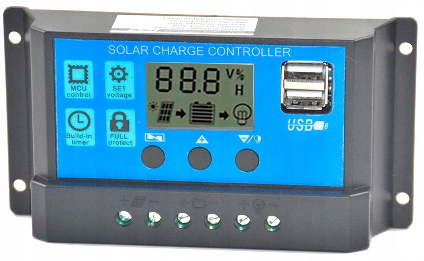 

Regulator Ładowania Pwm 12V/24V 30A 2xUSB
