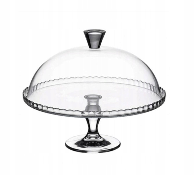 PATERA NA NODZE Z KLOSZEM NA CIASTO TORT 32 CM PASABAHCE !