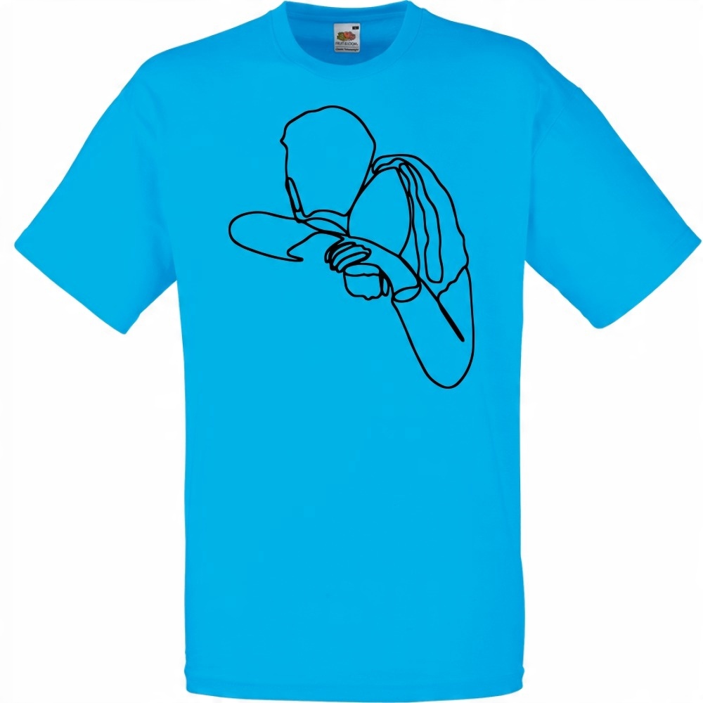 

Koszulka line art przytulanie XXL lazurowa