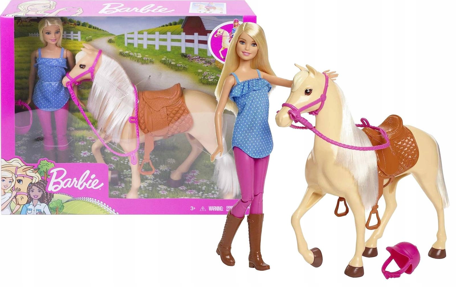 Lalka Barbie Dżokejka Z Koniem lalka koń