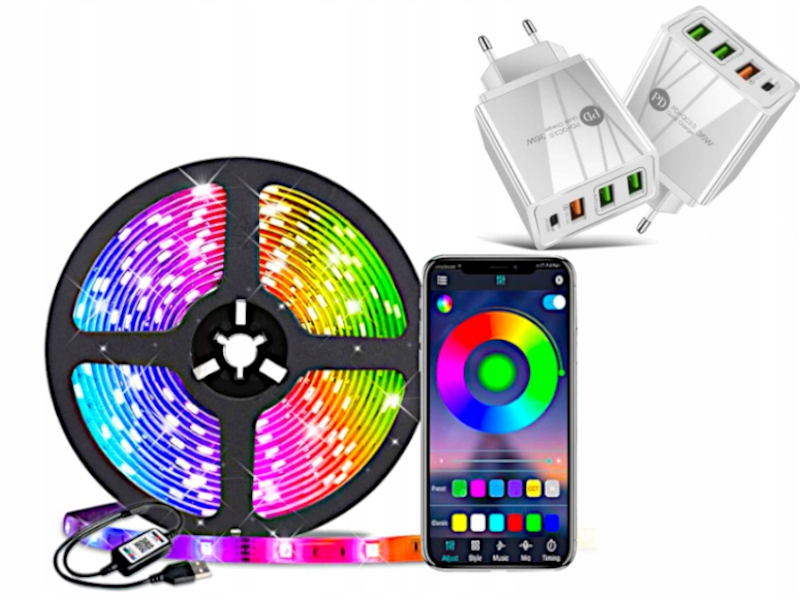 Barevné Led Rgb za televizor výkonný Usb napájecí adaptér