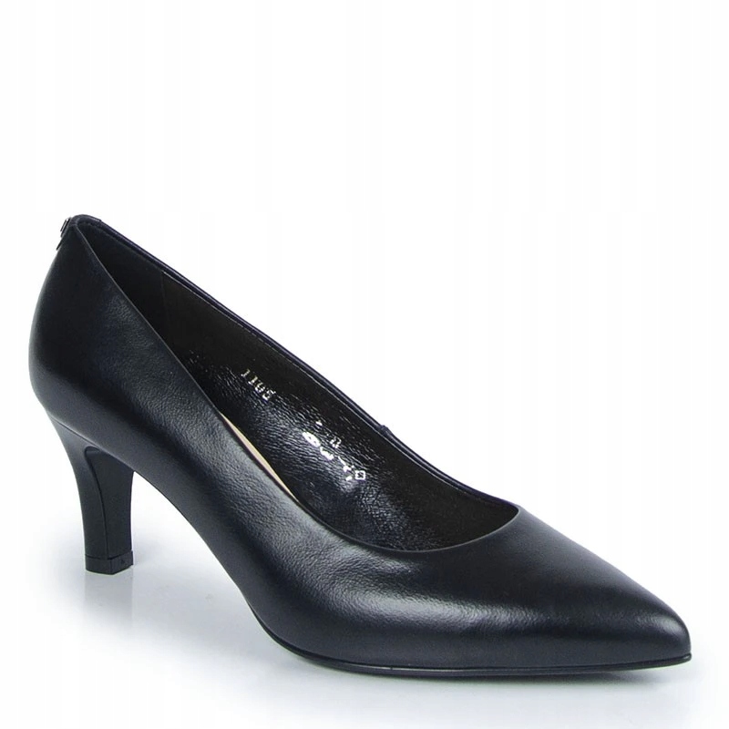 Sala 1105/08 Černé Kožené Lodičky Na Podpatku 37