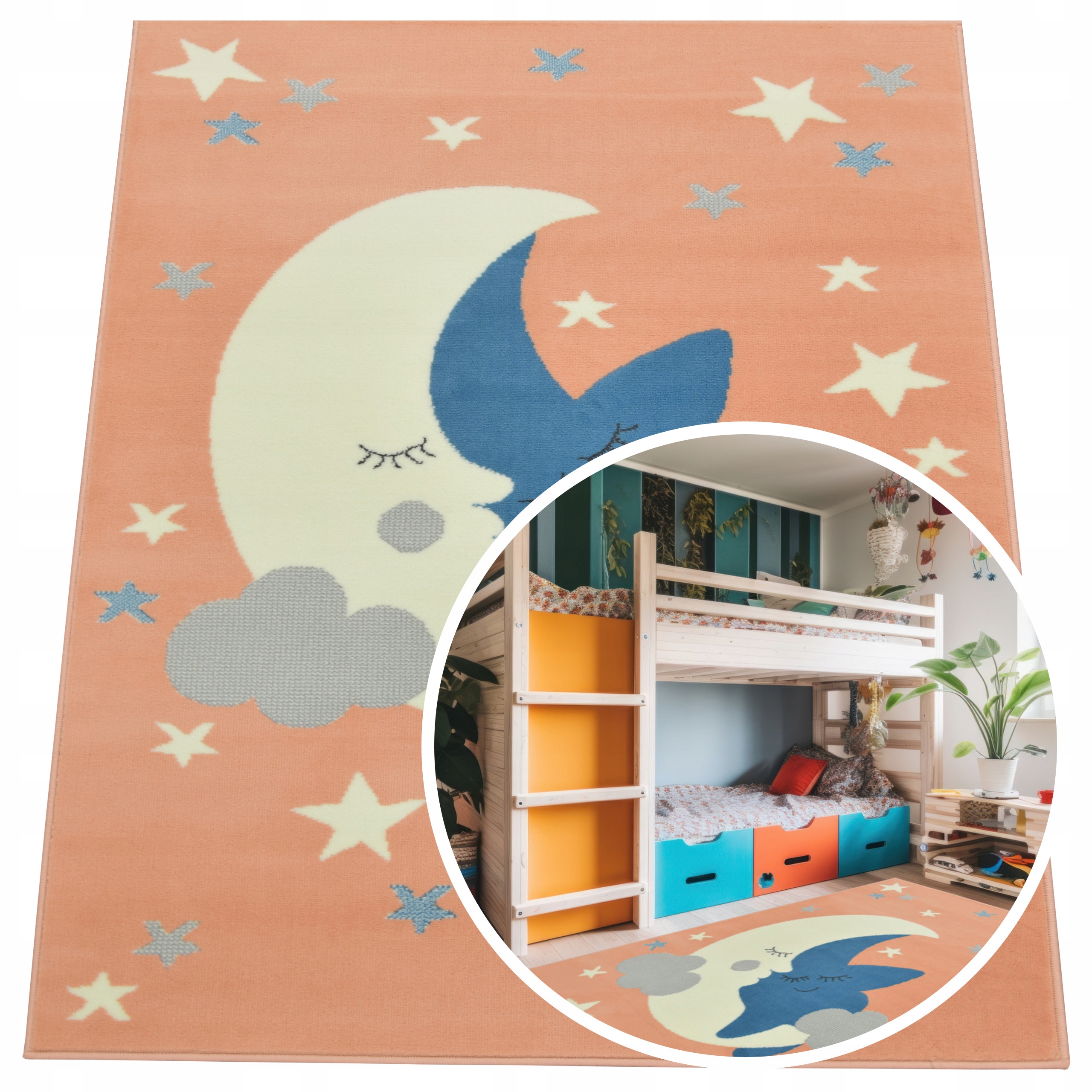 Koberec Dětský Koberec Pro Dítě Měsíc Růžový Koberce Venezia 120x170