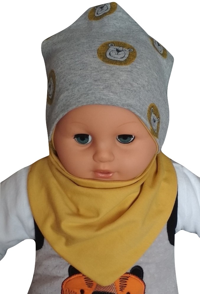 

Komplet czapka podwójna chusta wiosna jesień r 42