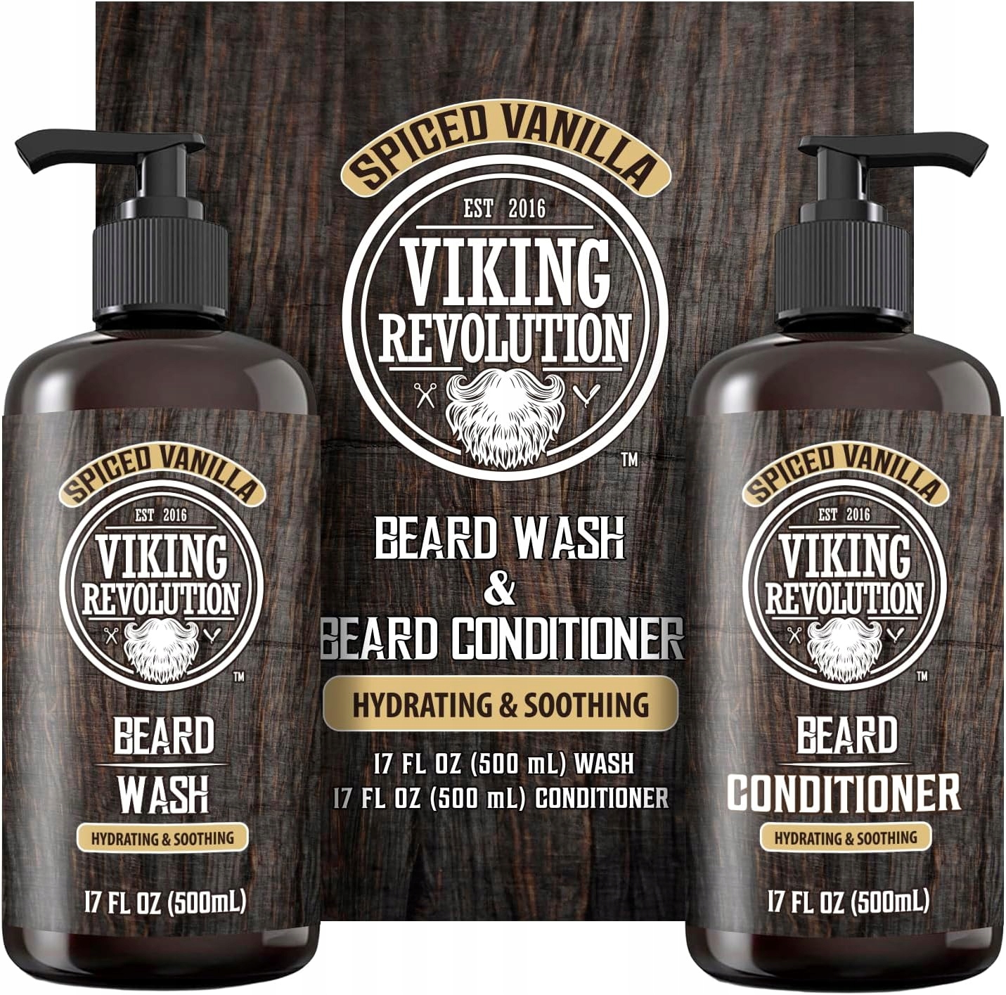 Viking Revolution Sada na vousy šampon pikantní kondicionér vanilka 2x500 ml