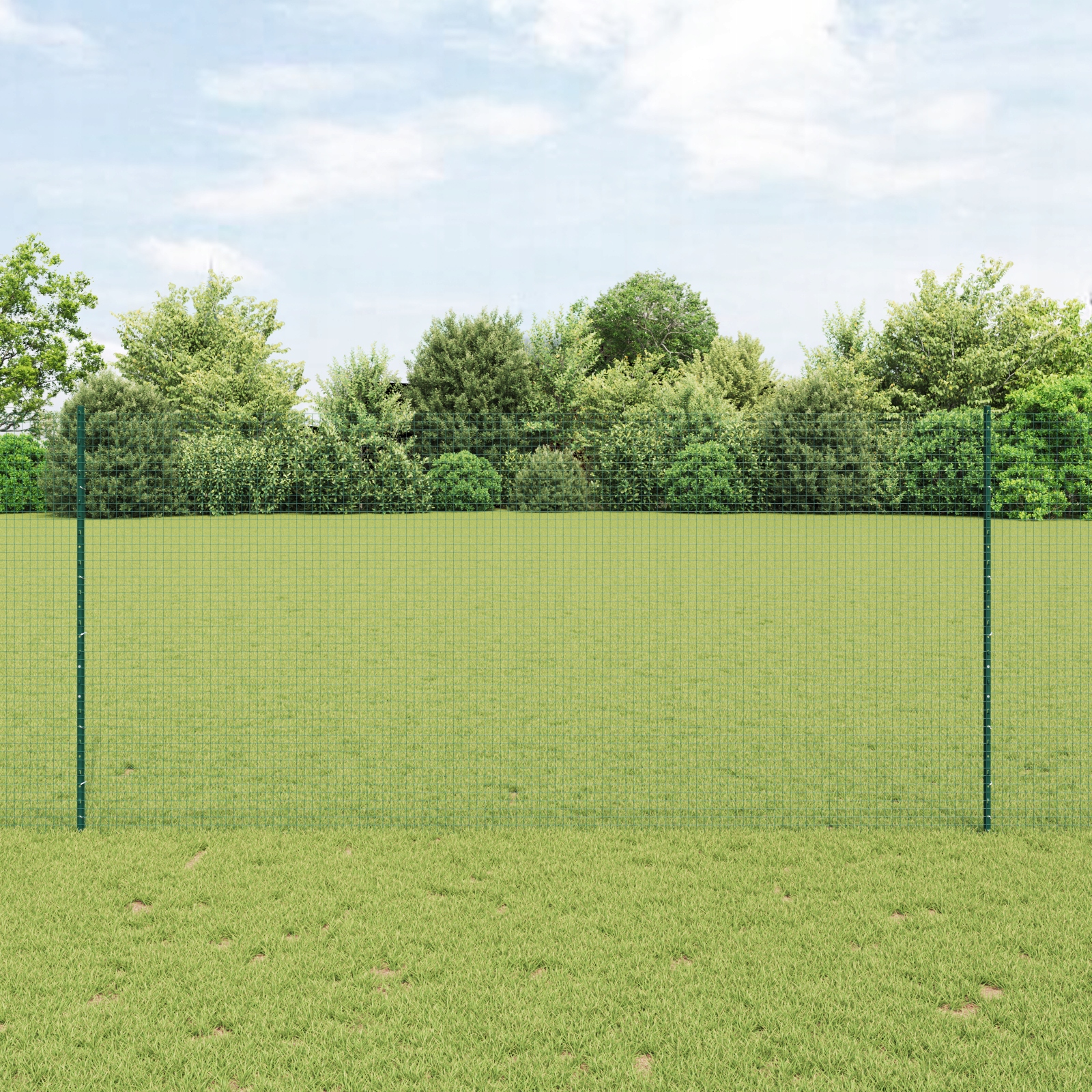 Svářený drátěný plot se 5 U sloupky Zelený 1.4x10 m Ocel Green 3336455