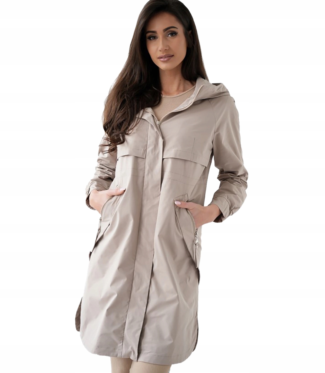 Dámská trenčkotová bunda parka Wiktoria 48