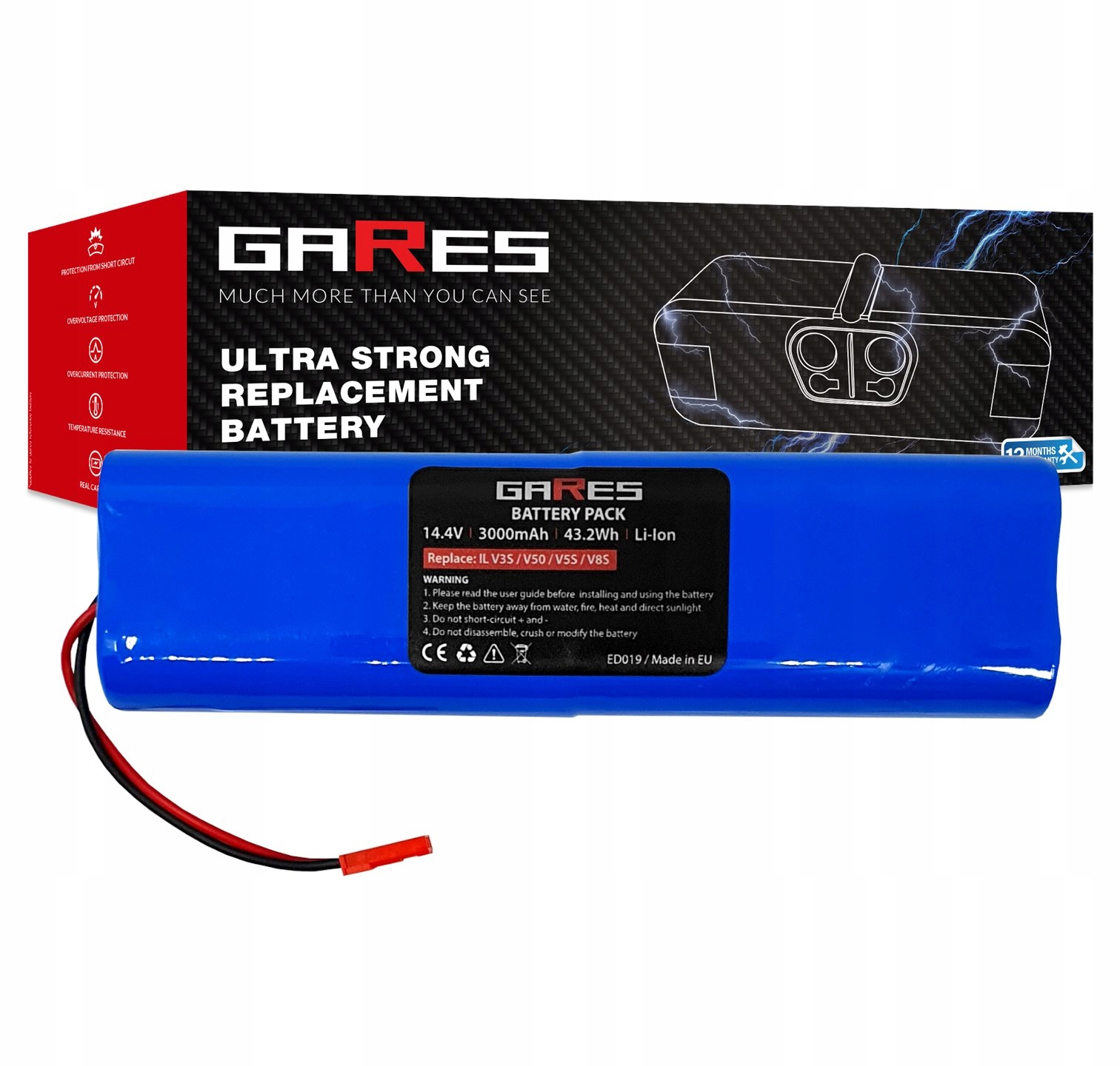 Baterie Akumulátor pro Ilife V8s V3S V50 V5S V8S V5s Pro 14,4V 3Ah