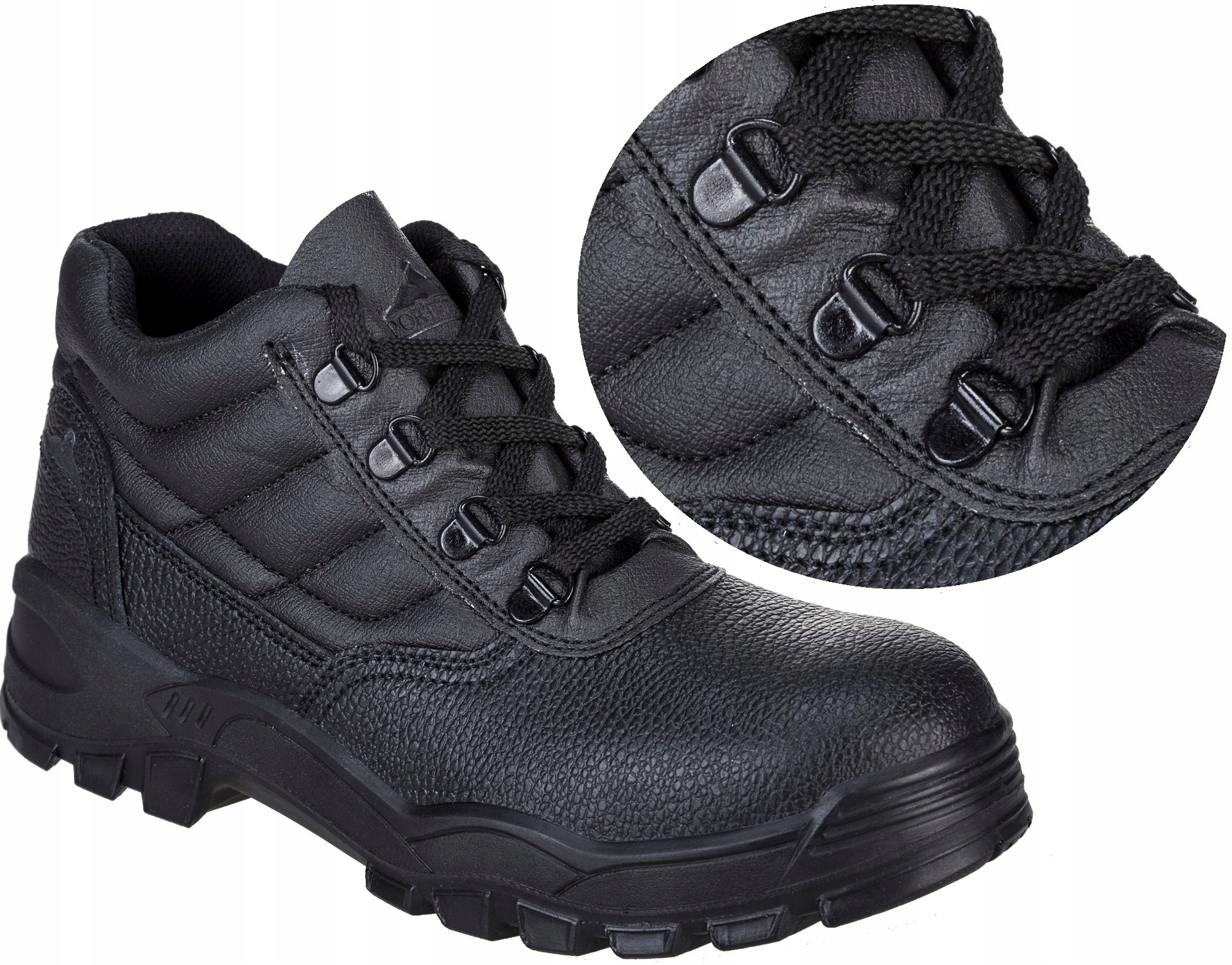 SKÓRZANE BUTY MĘSKIE OBUWIE ROBOCZE BEZPIECZNE BHP ANTYPOŚLIZGOWE NOSEK Marka inna