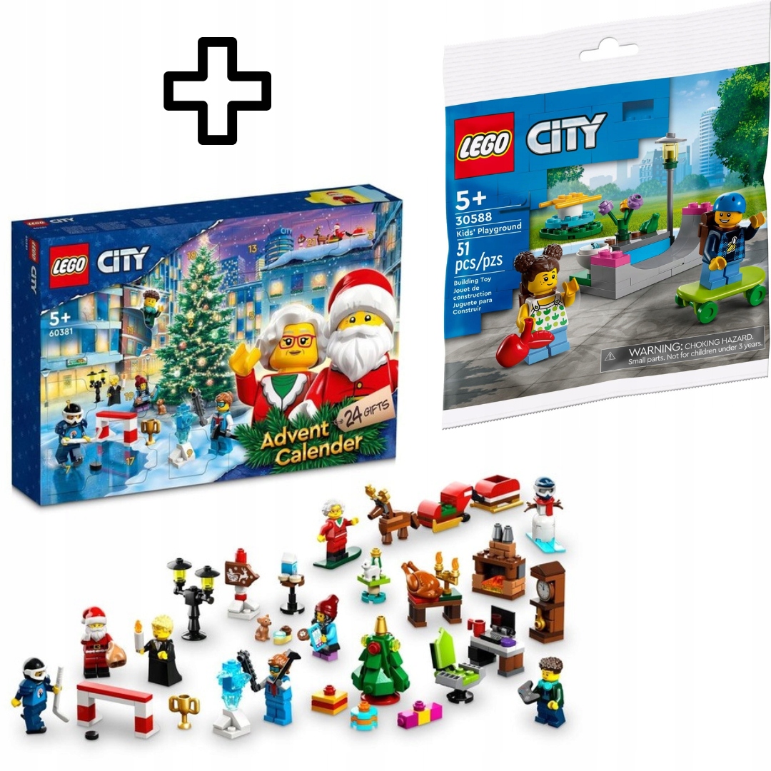 LEGO CITY KALENDARZ ADWENTOWY 2023 PREZENT ŚWIĄTECZNY ZESTAW 60381 +GRATIS