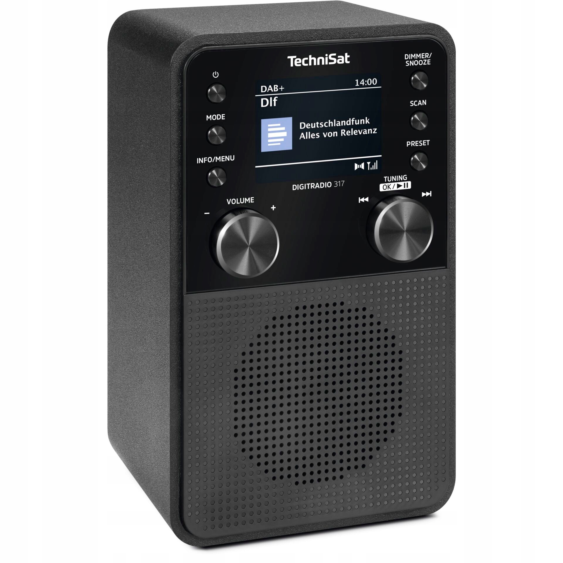 Rádio Dab+ Fm Bluetooth barevný displej budík Digitradio 317 černý