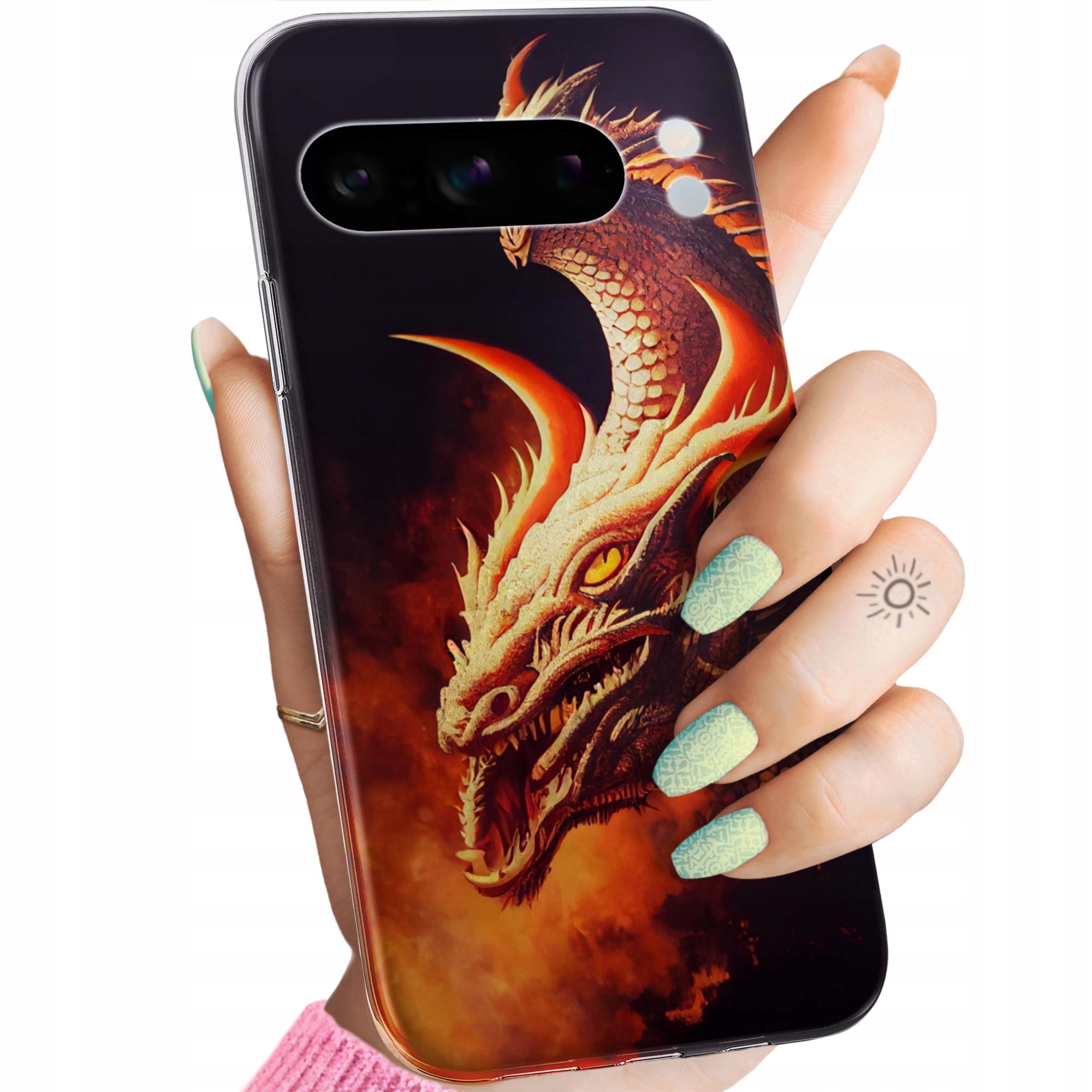 Etui Do Google Pixel 8 Pro Smoki Dragon Taniec Smoków Obudowa Case