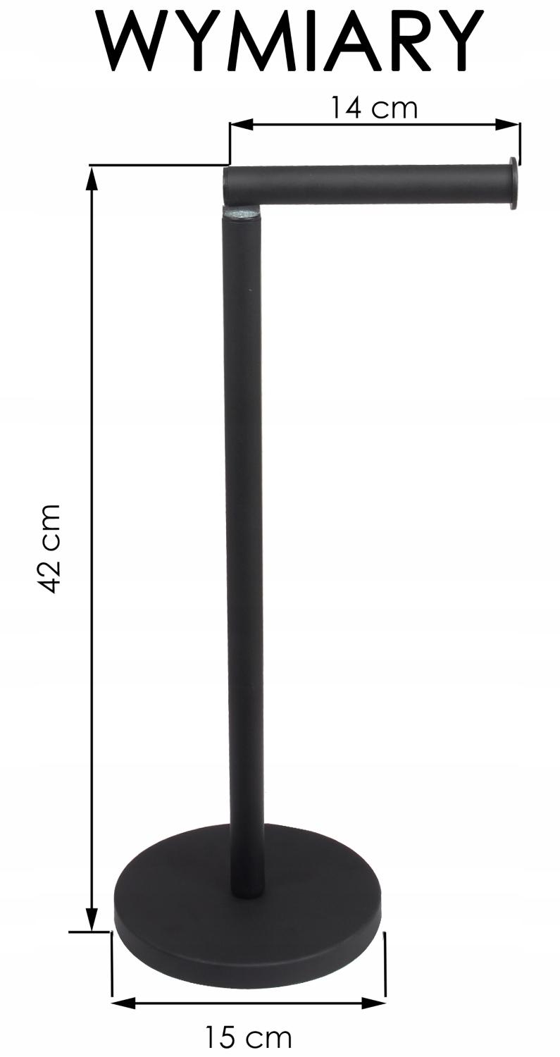 ELEGANCKI CZARNY STOJAK NA ZAPAS PAPIERU TOALETOWEGO 4 ROLKI UCHWYT Typ stojak