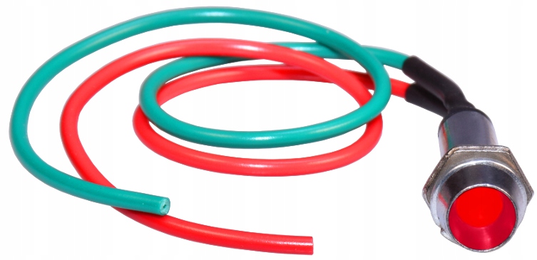 Metalowa kontrolka LED XD8 12V czerwona + przewody 20cm Marka Inna