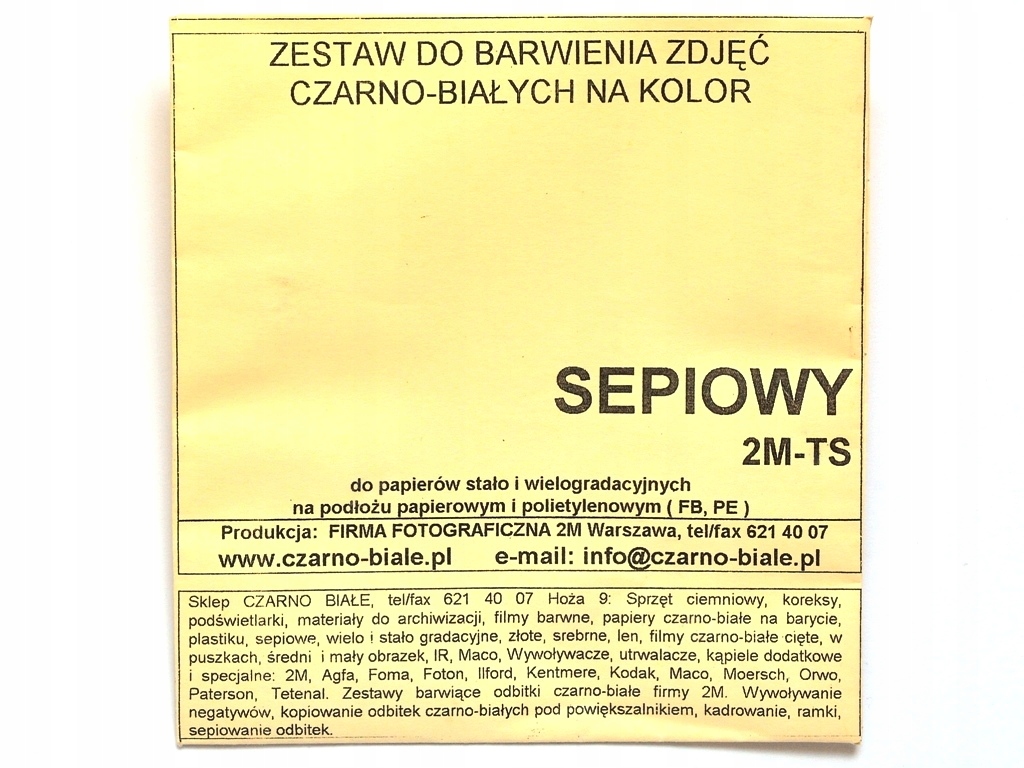 

Toner sepiowy do tonowania zdjęć czarno białych Ts