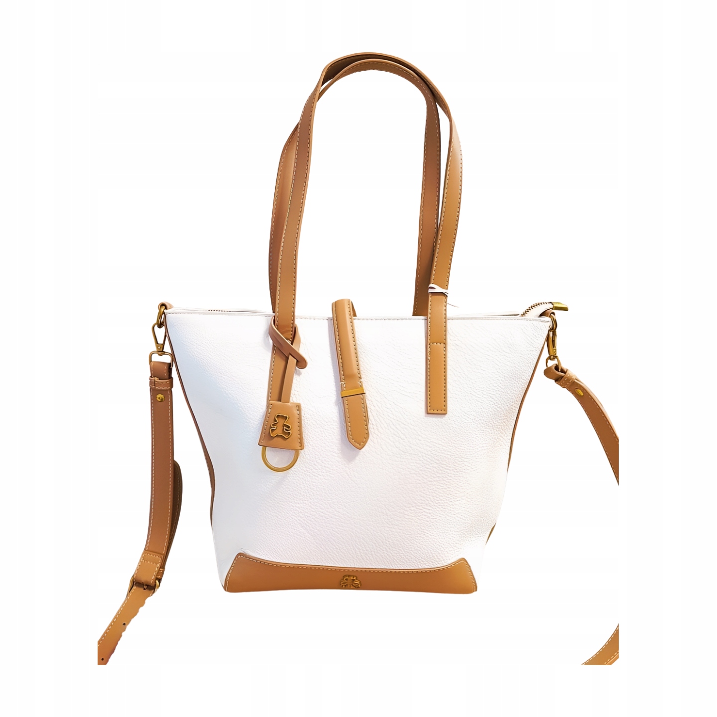 Lulu Castagnette kabelka shopper bílá s béžovou