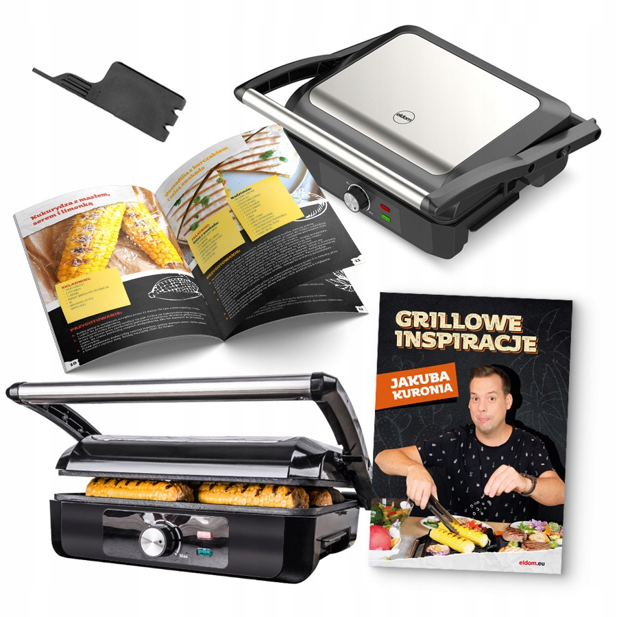 Grill Elektryczny Opiekacz Kontaktowy Stołowy Rozkładany Panini 2200W