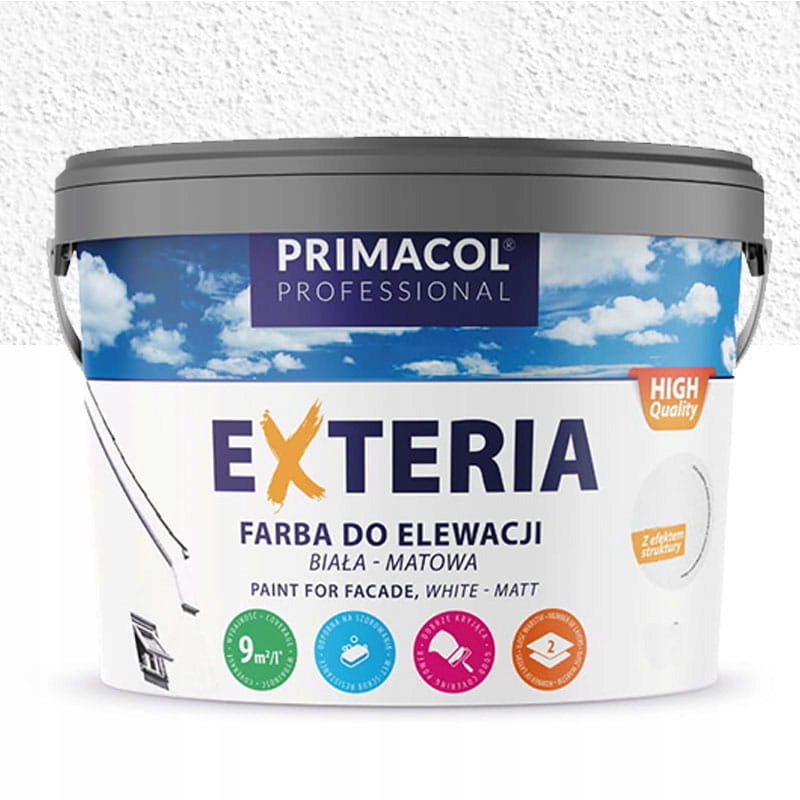 

Primacol Elewacyjna farba Exteria biała 9L