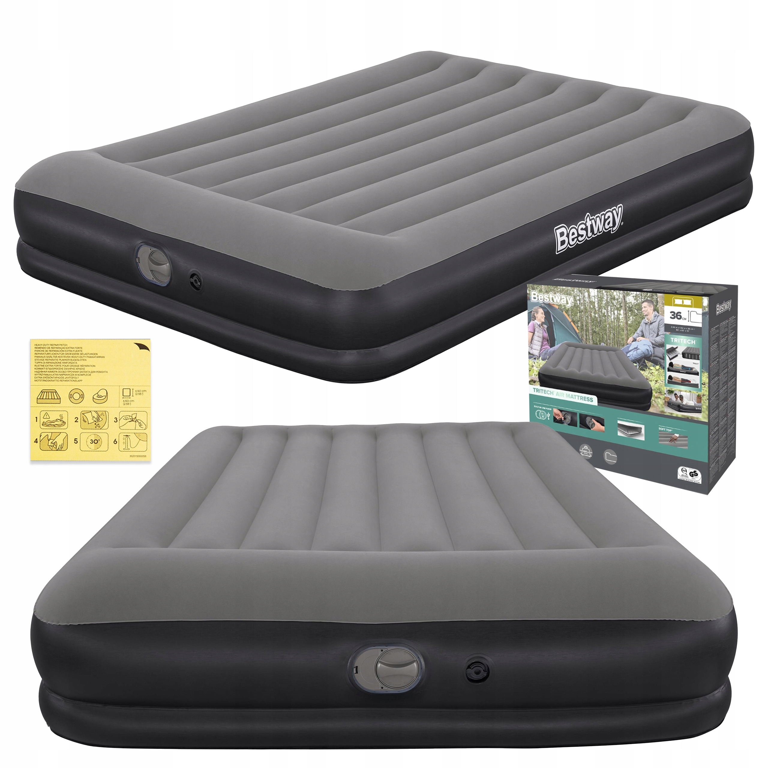 Matrace Nafukovací Dvoulůžková Pumpa Usb 203x152x36CM Tritech Bestway 671BU